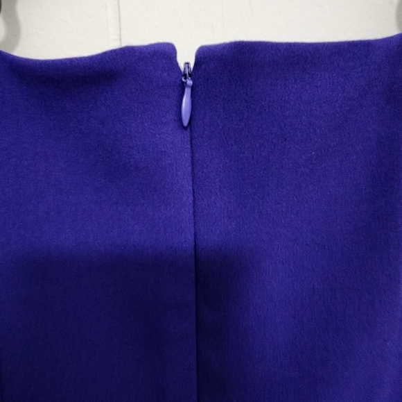 Calvin Klein Beautiful Blue Belted Sleeveless Pleated Dress - Picture 15 of 16